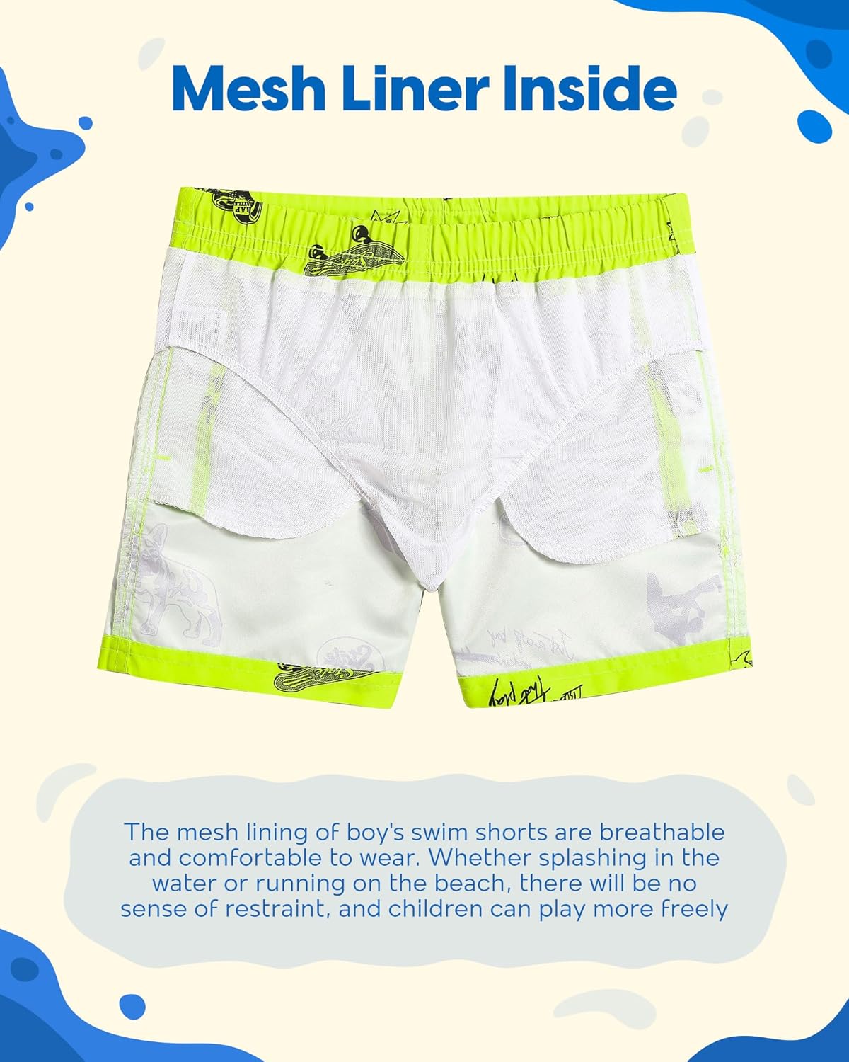 Thumbnail 6 de MaaMgic Kleine Jungen Badeshorts – Schnelltrocknend, Mesh-Futter, verstellbarer Tunnelzug