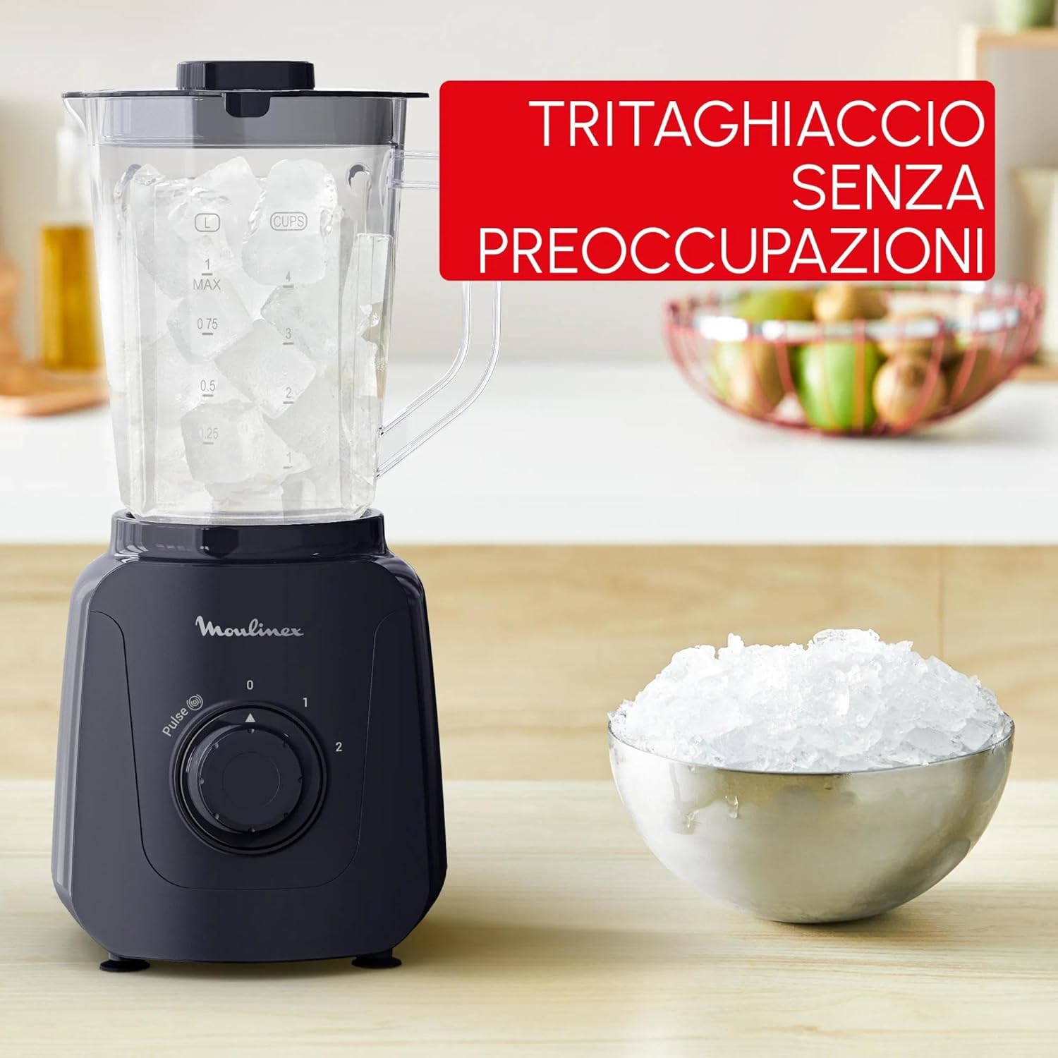 Detalle de Moulinex Blendforce Essential: Frullatore Multifunzione da 450 W con 1.85 L e tritaghiaccio