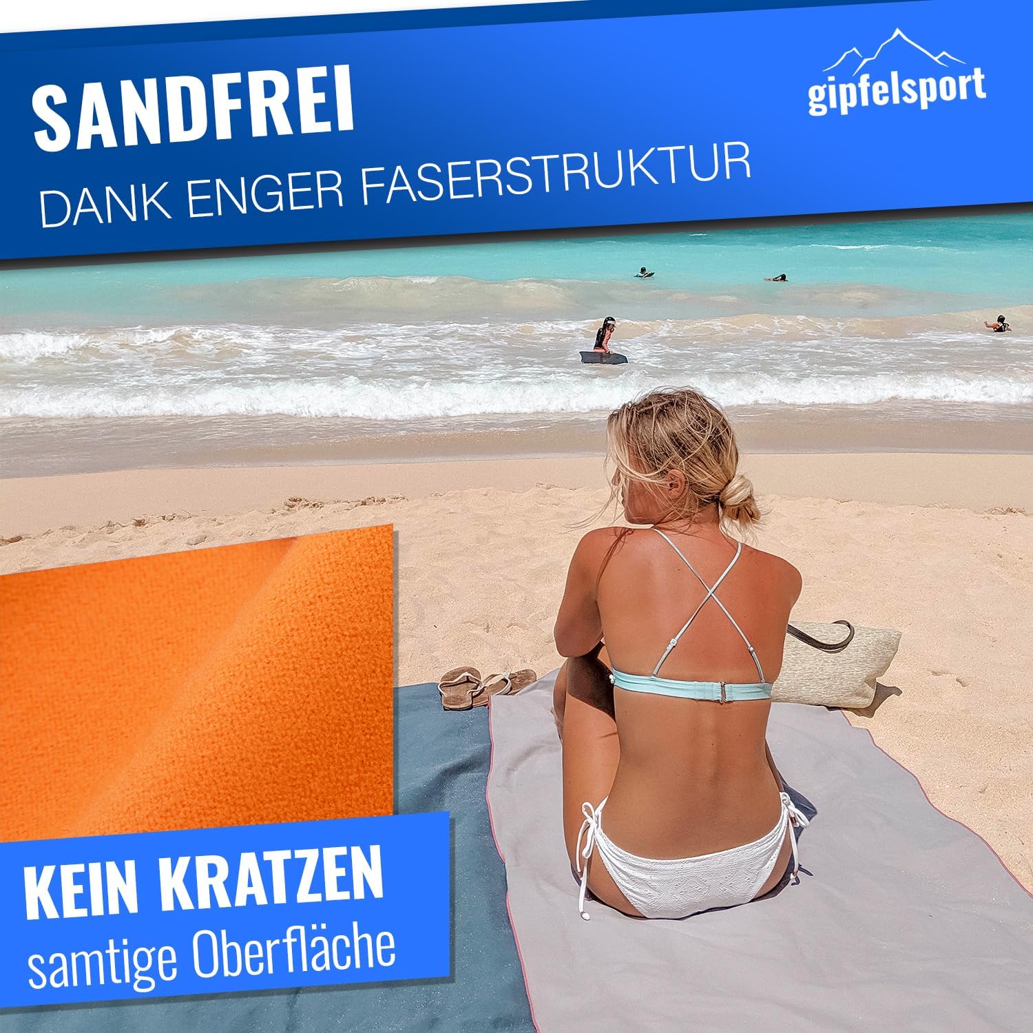 Thumbnail 4 de Gipfelsport Mikrofaser Handtuch 50x30 cm – Orange, schnelltrocknend, leicht & kompakt