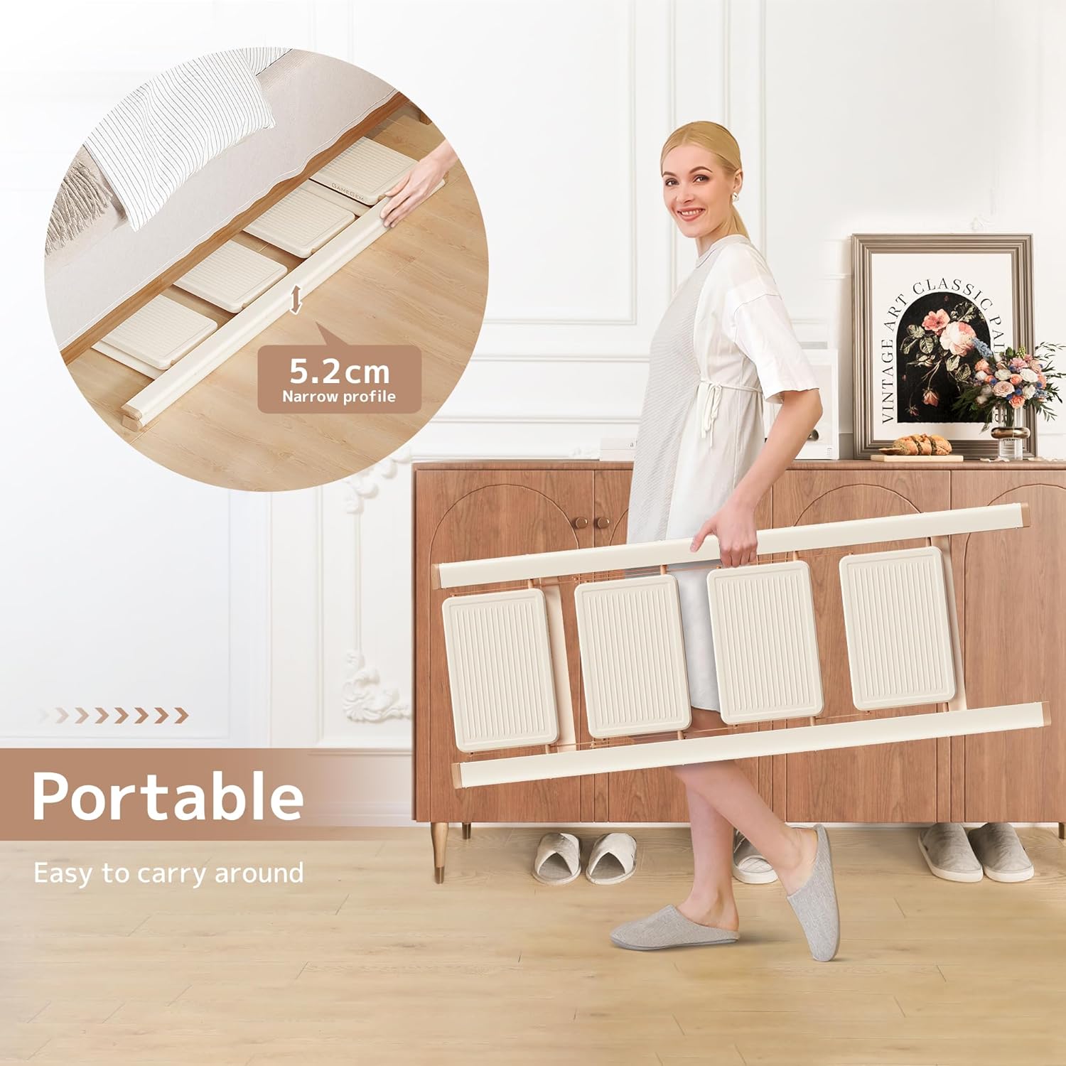 Detalle de GameGem 4 Step Ladder: a sturdy, stylish folding step stool for everyday reaching needs