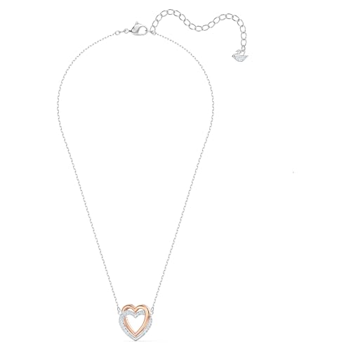 Detalle de Swarovski Infinity Necklace, Heart – White Mixed Metal Finish