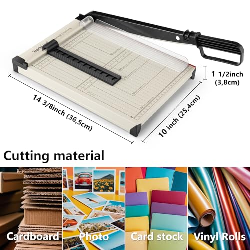 Detalle de WORKLION Cortador de papel de guillotina A4 con protector de seguridad (hasta 15 hojas)