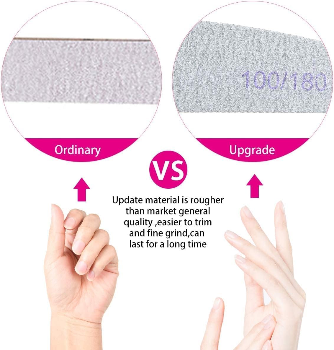 Detalle 2 de Ondaring Professional Nail File Set, 12 Double-Sided 100/180-Grit Files