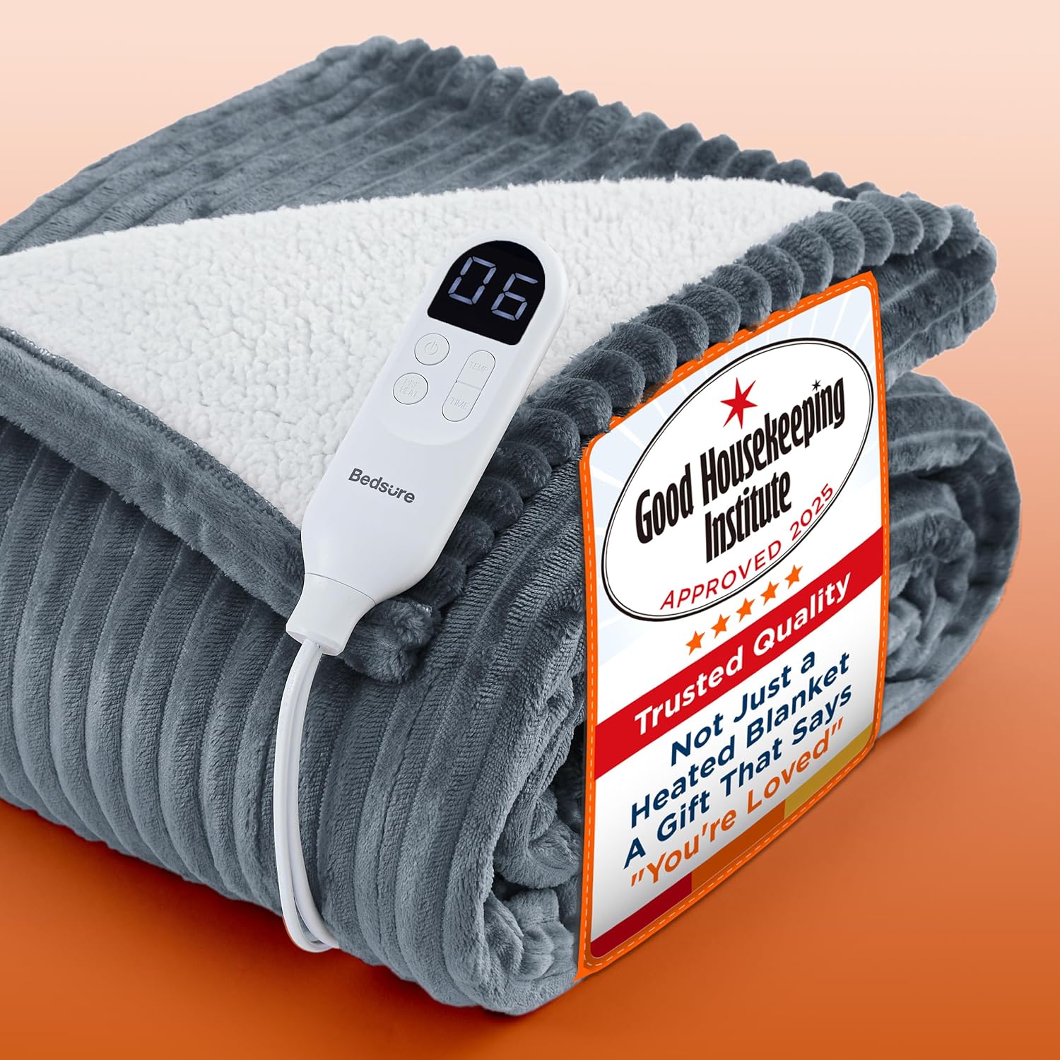 Detalle de Bedsure Heated Blanket Electric Throw 130x160 cm