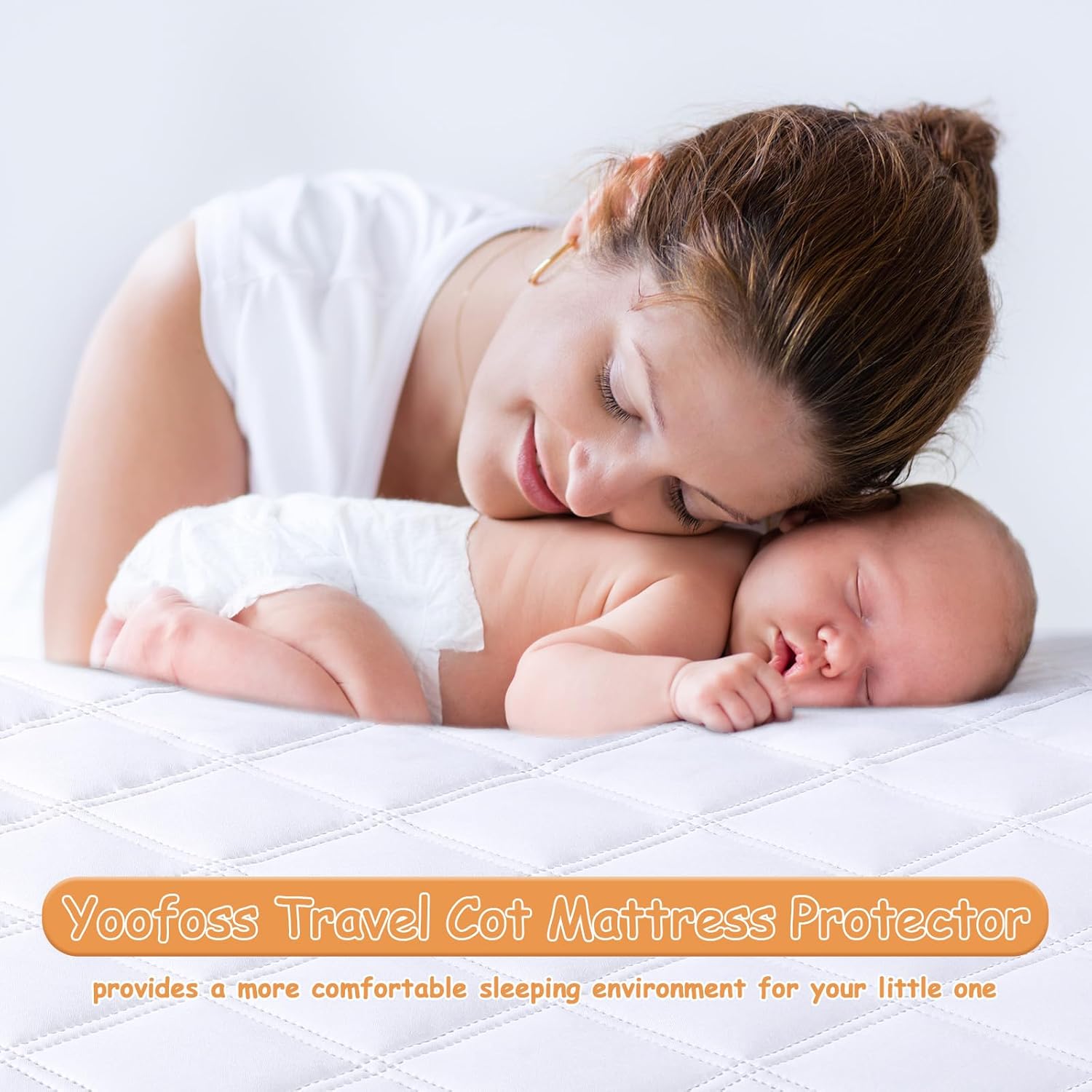 Thumbnail 3 de Yoofoss Travel Cot Mattress Protector 65 x 95 cm