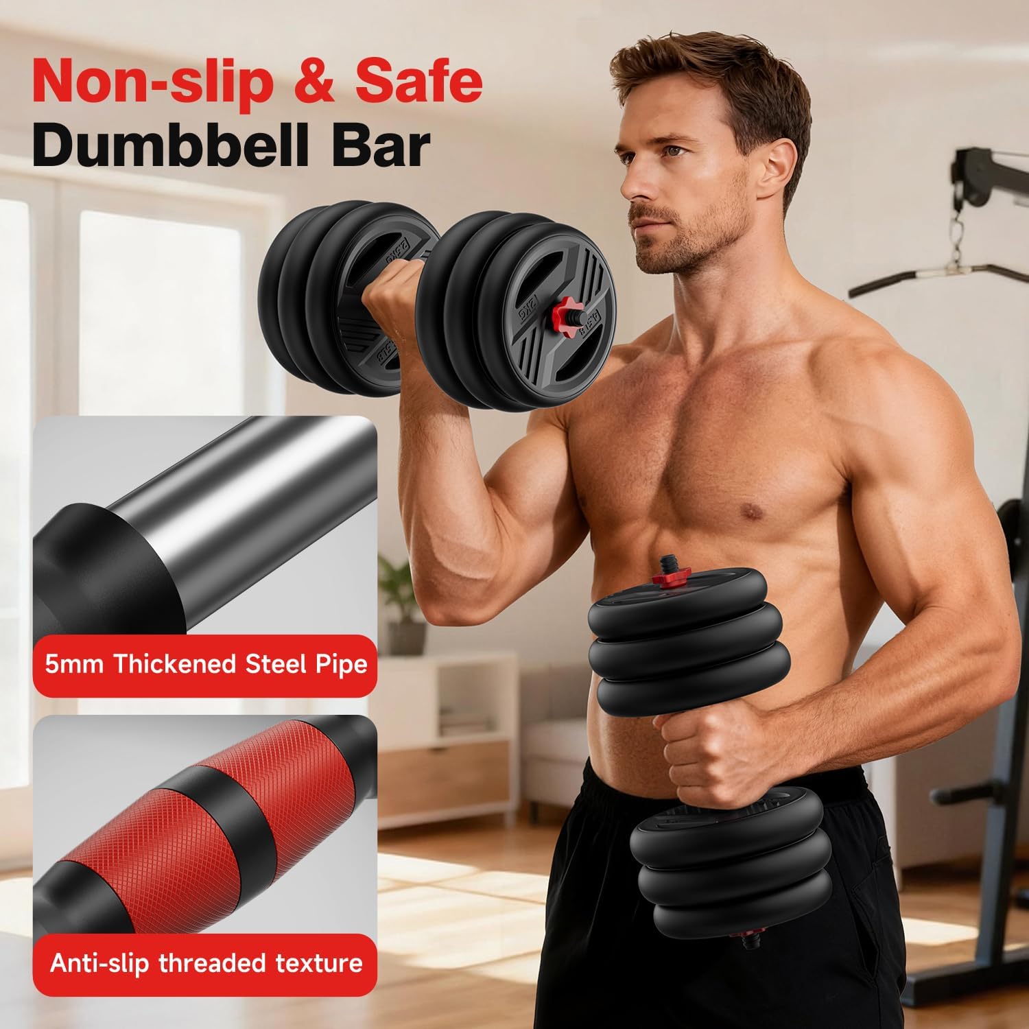 Thumbnail 4 de Cvonte Adjustable Dumbbell Set 90 lbs ๐
