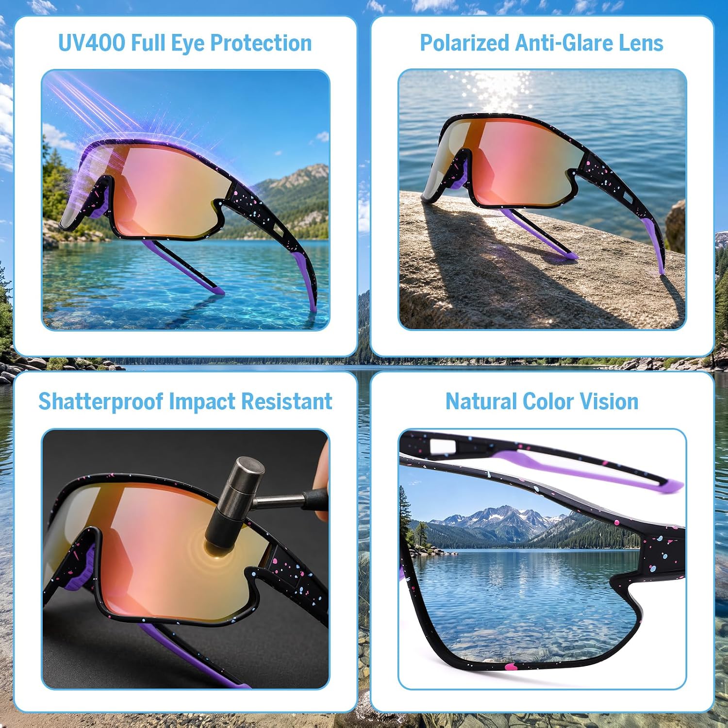 Detalle 2 de Revemo Kids Sports Sunglasses with TR90 Frame