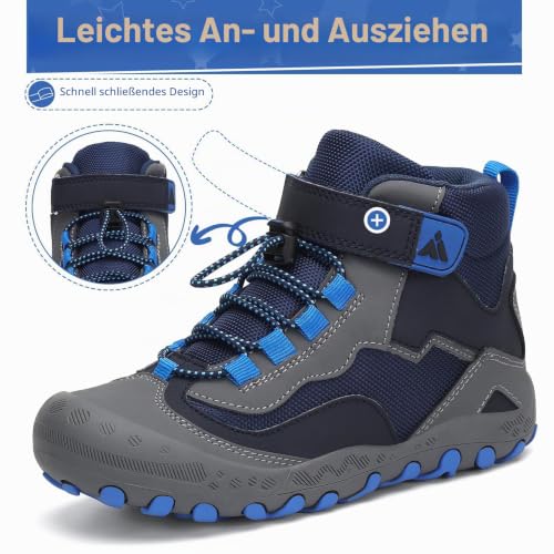 Thumbnail 3 de Mishansha Kinder-Wanderschuhe, marineblau, Gr. 27 mit Klettverschluss und TPR-Sohle