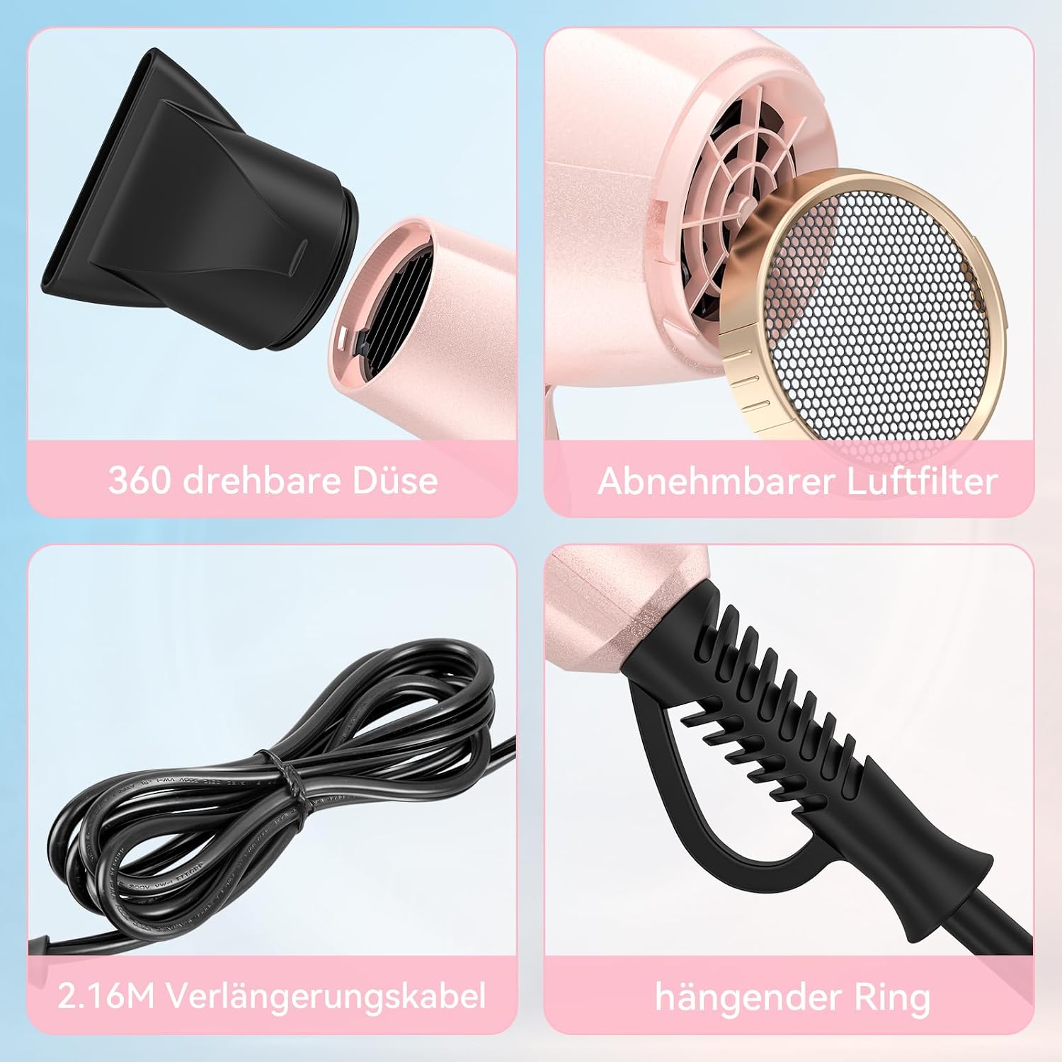 Detalle 2 de CONFU 2300W Profi Föhn Haartrockner đ