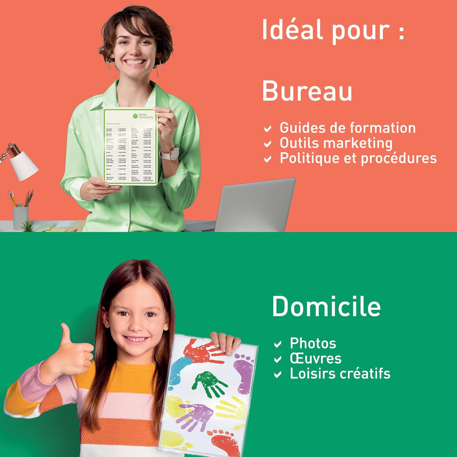 Thumbnail 4 de Leitz 74780000 pochettes de plastification A4 (80 microns), transparentes et brillantes — pack de 100