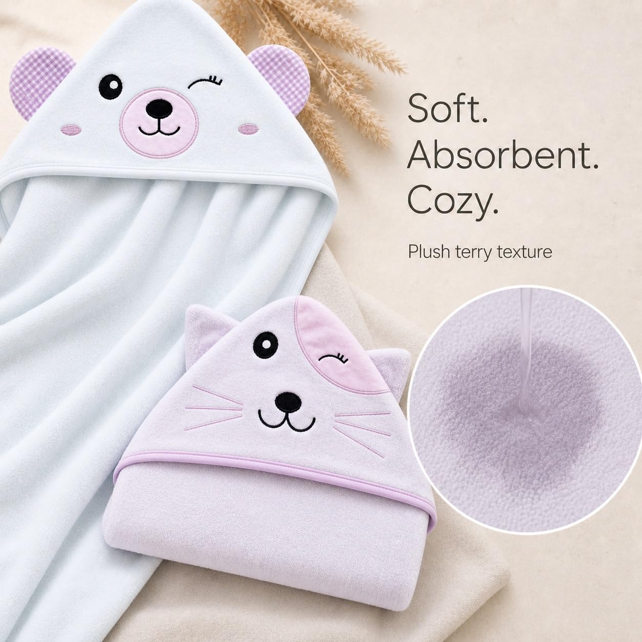 Detalle 2 de Cute Castle Baby Hooded Towels, Rayon