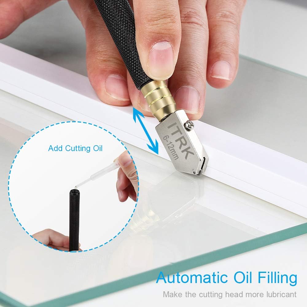 Thumbnail 2 de Glass DIY Cutting Tool Kit – Pencil Style Glass Cutter with Tungsten Carbide Wheel (2mm-20mm)