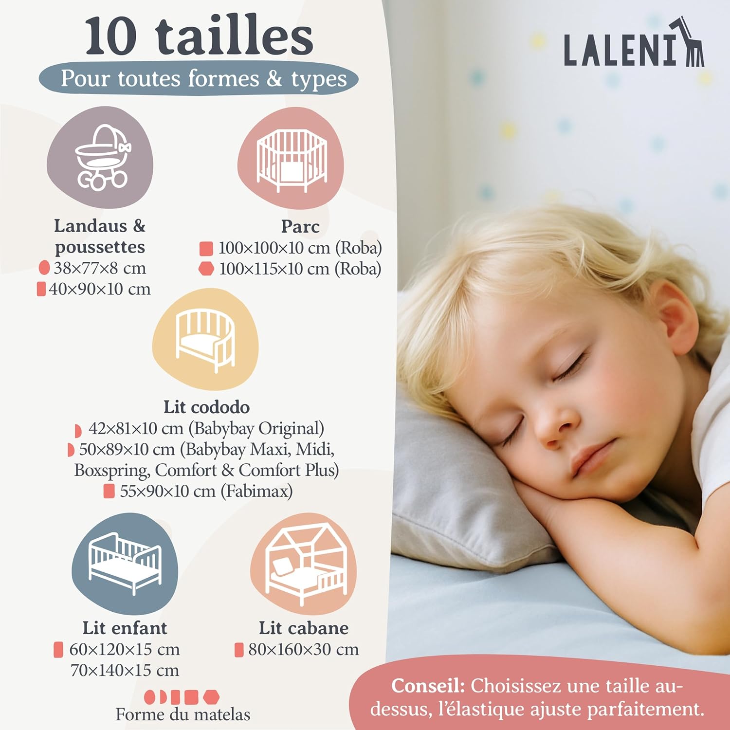 Thumbnail 1 de Laleni Draps housses bébé en jersey 60/70 x 120/140 cm (lot de 2) certifié OEKO-TEX