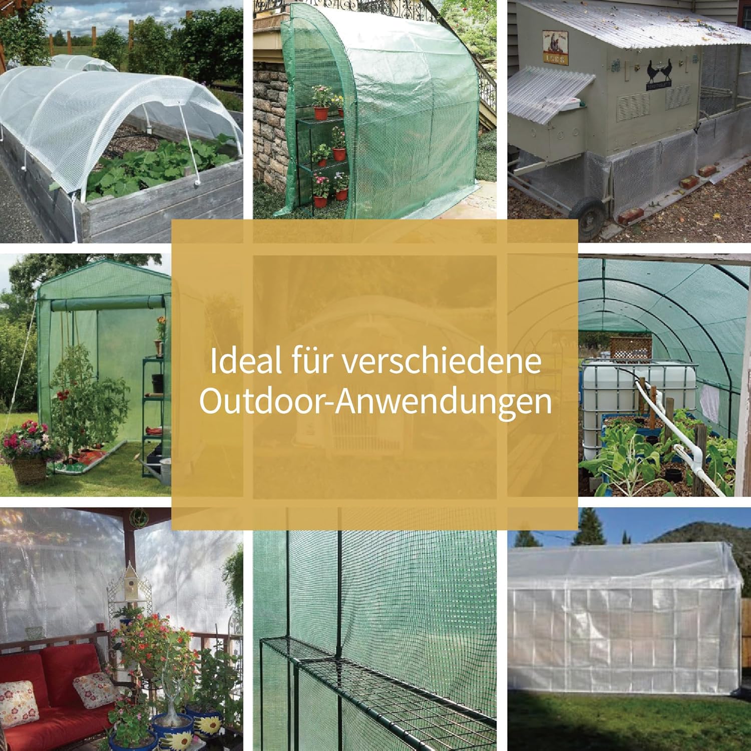 Detalle de GUARD SHIELD Abdeckplane wasserdicht Transparent-Grün 4x4 m (150 g/㎡) mit Ösen
