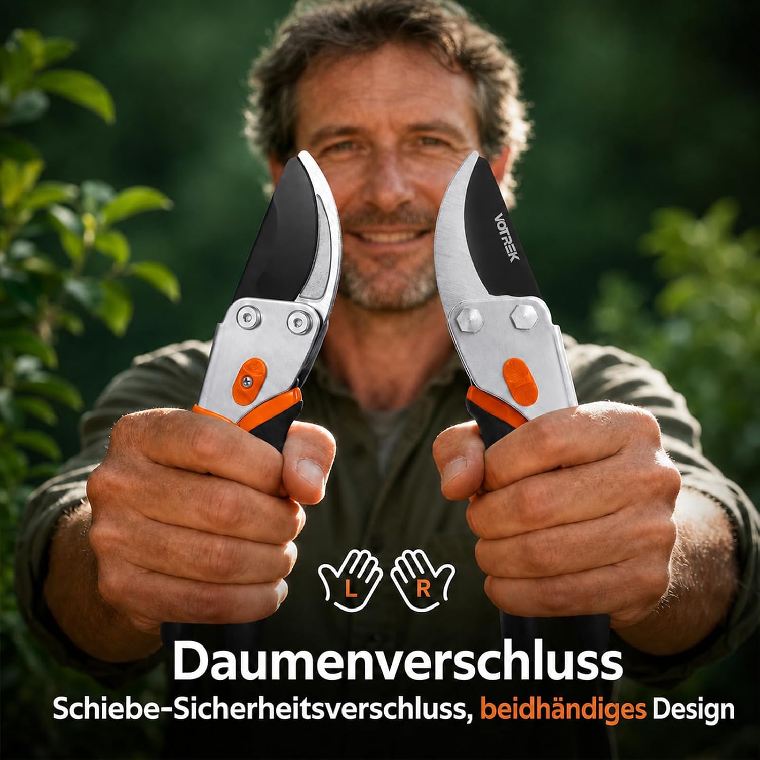 Thumbnail 3 de VOTREK VT-C800 Bypass-Gartenschere 21,5 cm – Profi-Rosenschere mit SK5-Klinge
