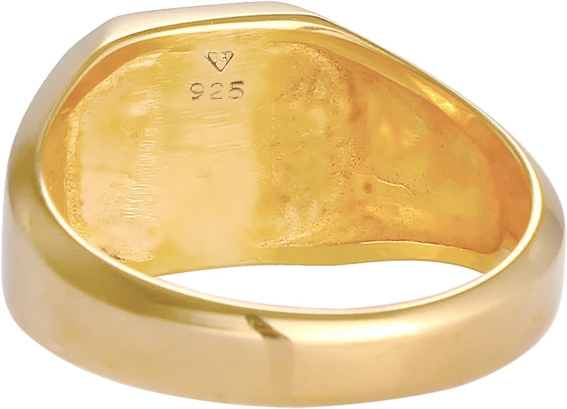 Detalle 2 de Kuzzoi Herrenring Siegelring massiv 12 mm breit aus 925 Sterling Silber mit blauem Emaille-Schmuckelement (Ringgröße 54–66)