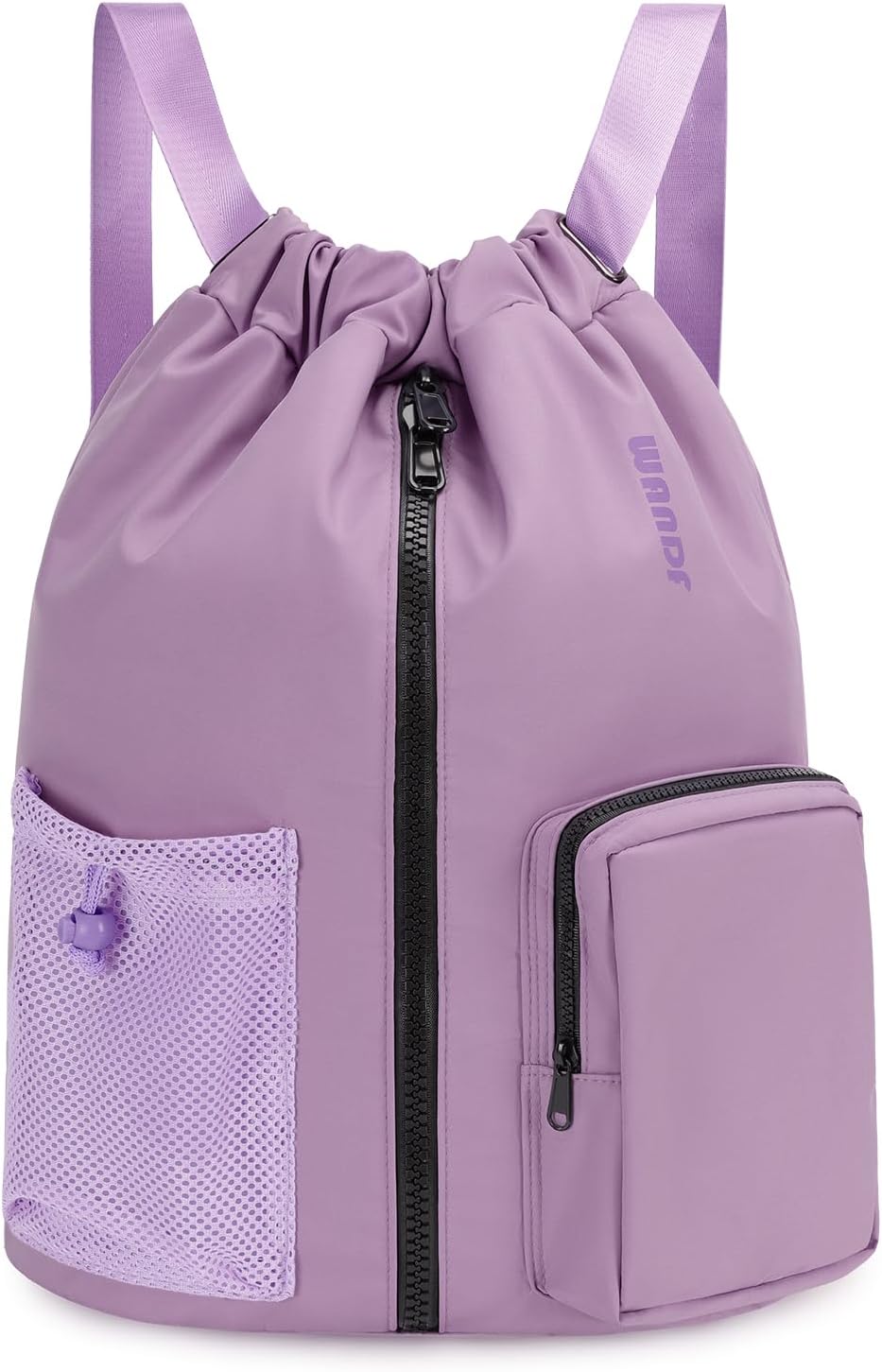Detalle de WANDF Drawstring Gym Bag: 24L Water-Resistant Sports Bag with Shoes Compartment