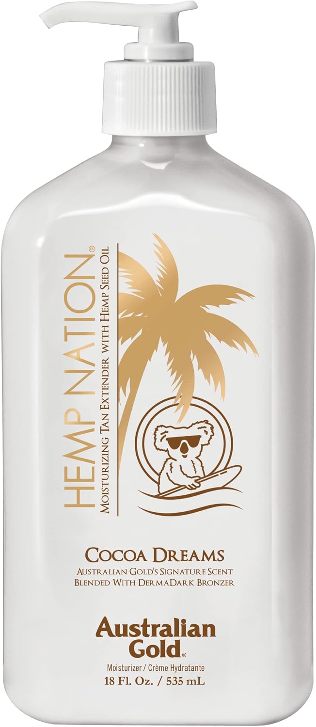 Detalle de Australian Gold 11146 Hemp Nation Cocoa Dreams Tan Extender with DermaDark Bronzer, 18 oz
