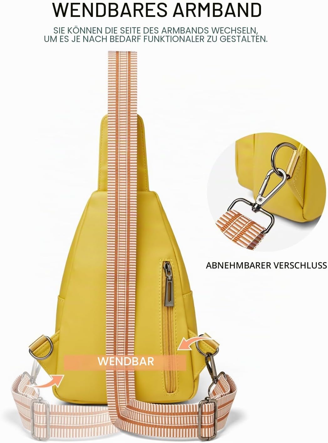 Detalle de LATMAP 7L Damen Bauchtasche Sling Bag – vielseitige Crossbody mit 7 Litern
