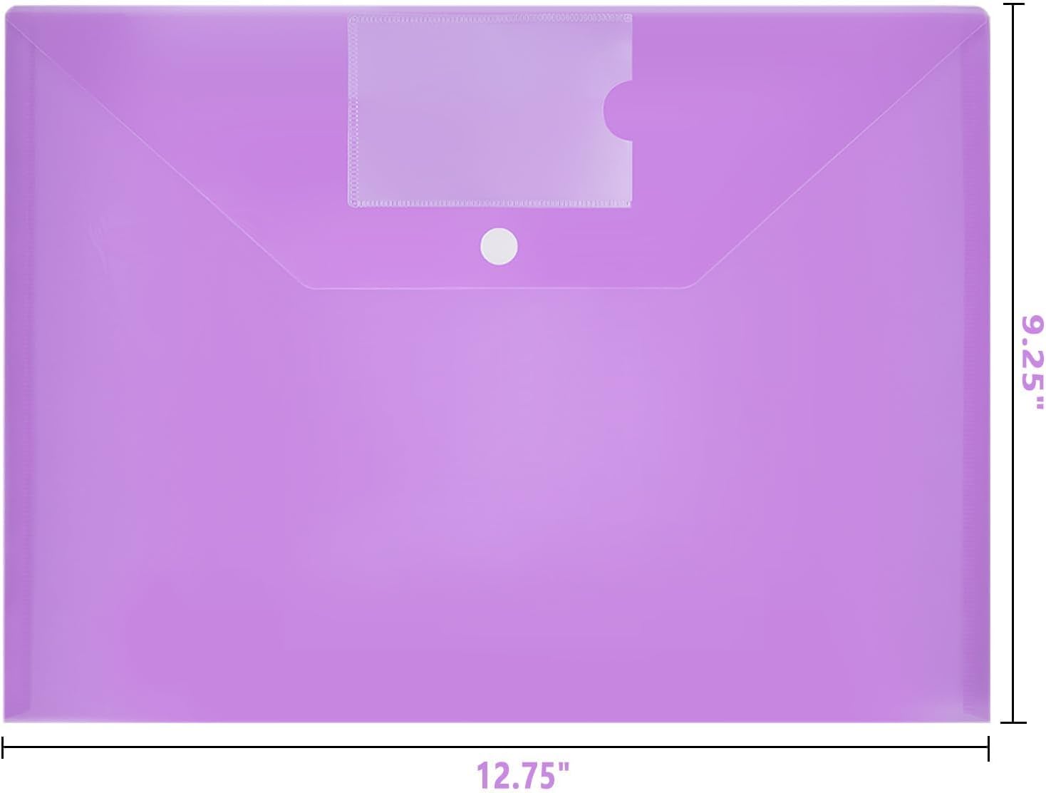 Thumbnail 3 de 30Pack A4 Plastic Popper Wallets with Pockets – Durable Snap-Button Document Folders (Purple)