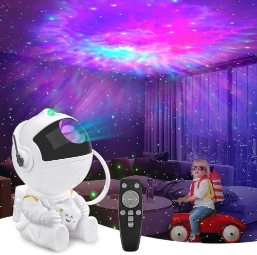 Detalle de MAZ-TEK Astronaut Galaxy Star Projector – 360° Nebula Lights with Remote, Timed Rotation