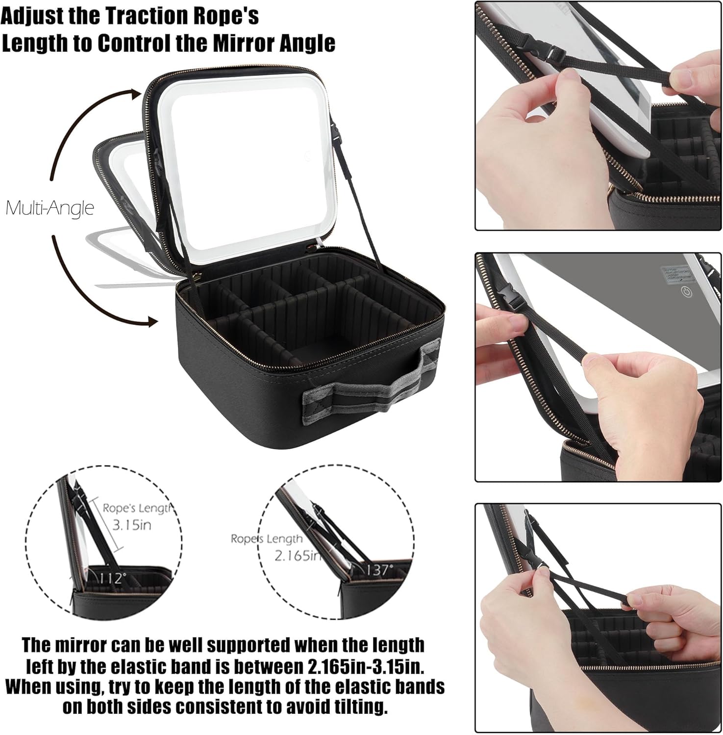 Thumbnail 5 de MOMIRA Travel Makeup Bag with Lighted Mirror 2000mAh