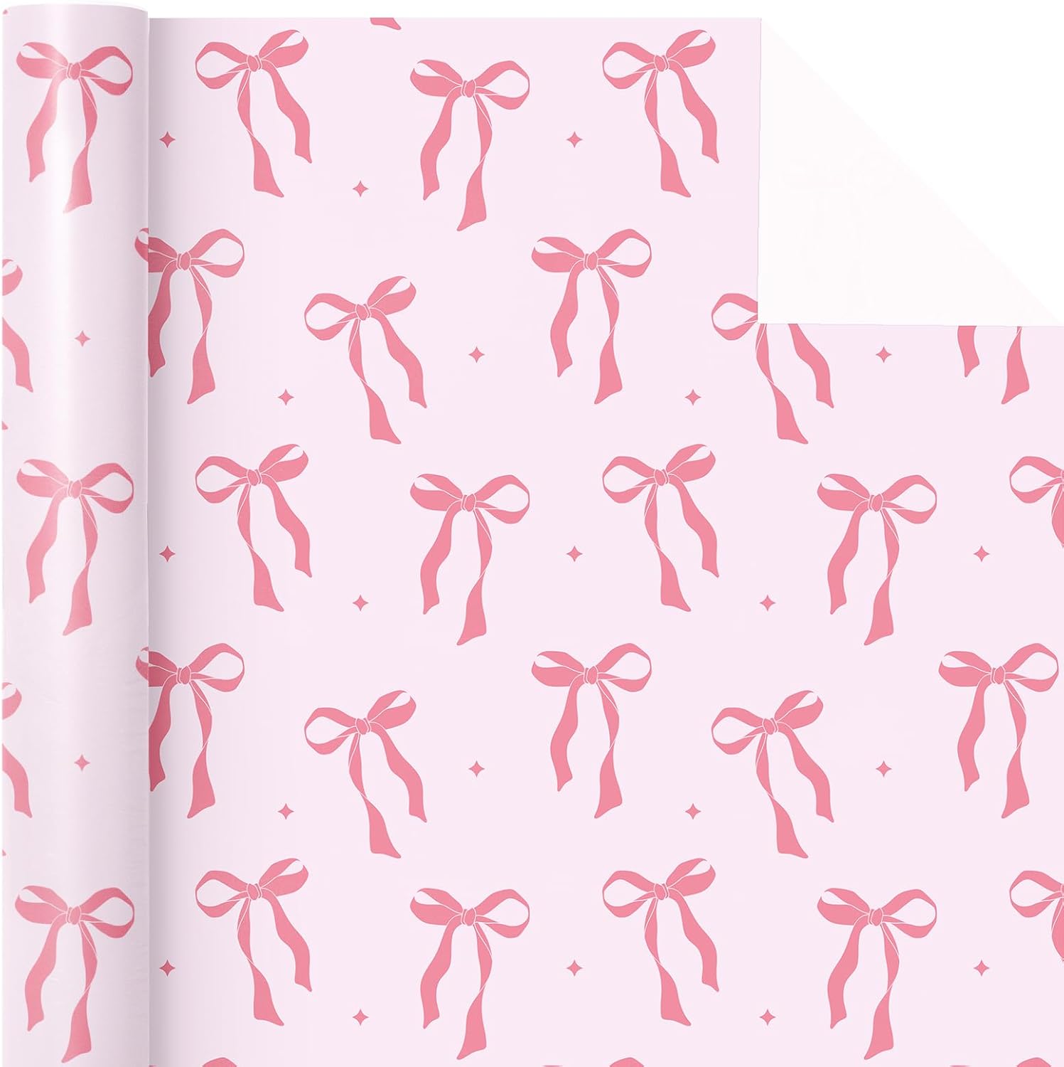 Thumbnail 6 de RUSPEPA Pink Bow Wrapping Paper Roll – Mini Roll (43.2cm x 5m) with Pink Ribbon Bow Design