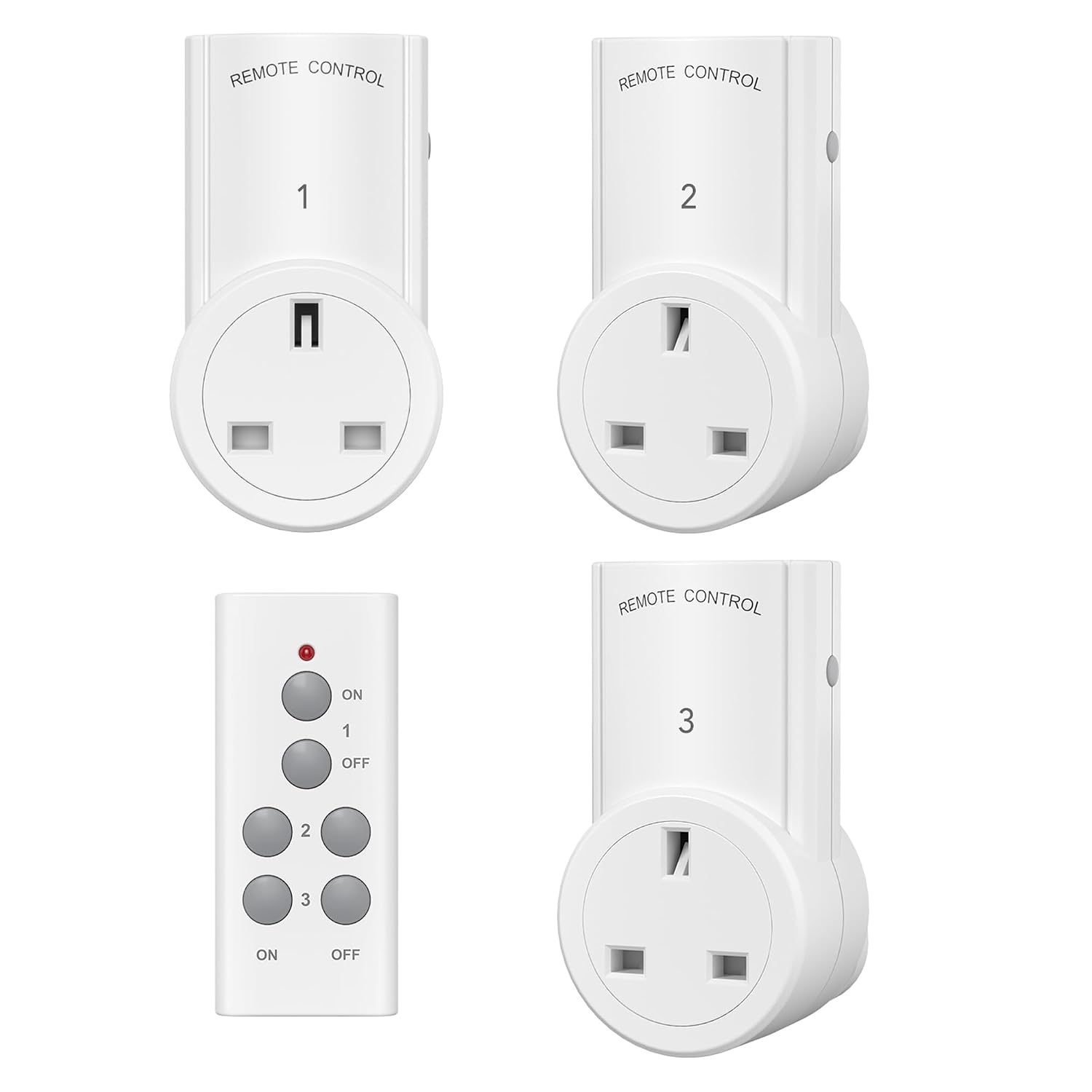 Detalle de HBN Remote Control Plug Socket 13A 3‑pack 🔌