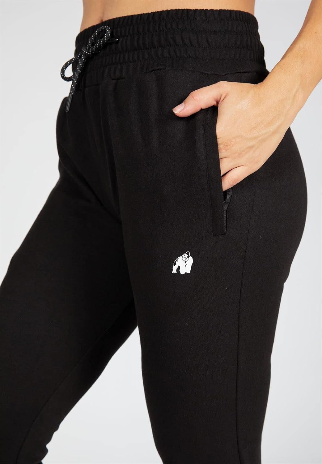 Detalle de Gorilla Wear Marion Sweatpants – damskie spodnie dresowe, Regular Fit, ściągacz i kieszenie na zamek