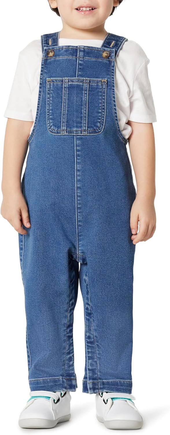 Thumbnail 6 de Amazon Essentials Unisex Babies' Soft Stretch Denim Overalls (Regular Fit)