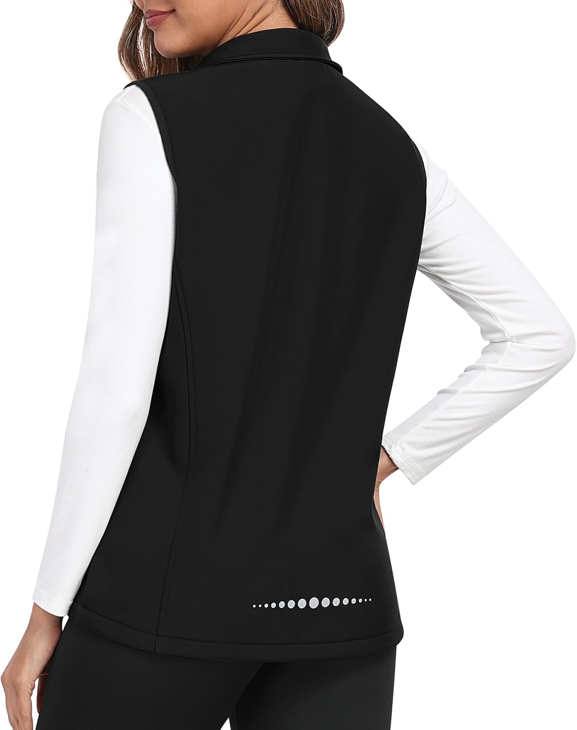 Detalle de MoFiz Women's Fleece Lined Softshell Vest — Windproof Jacket