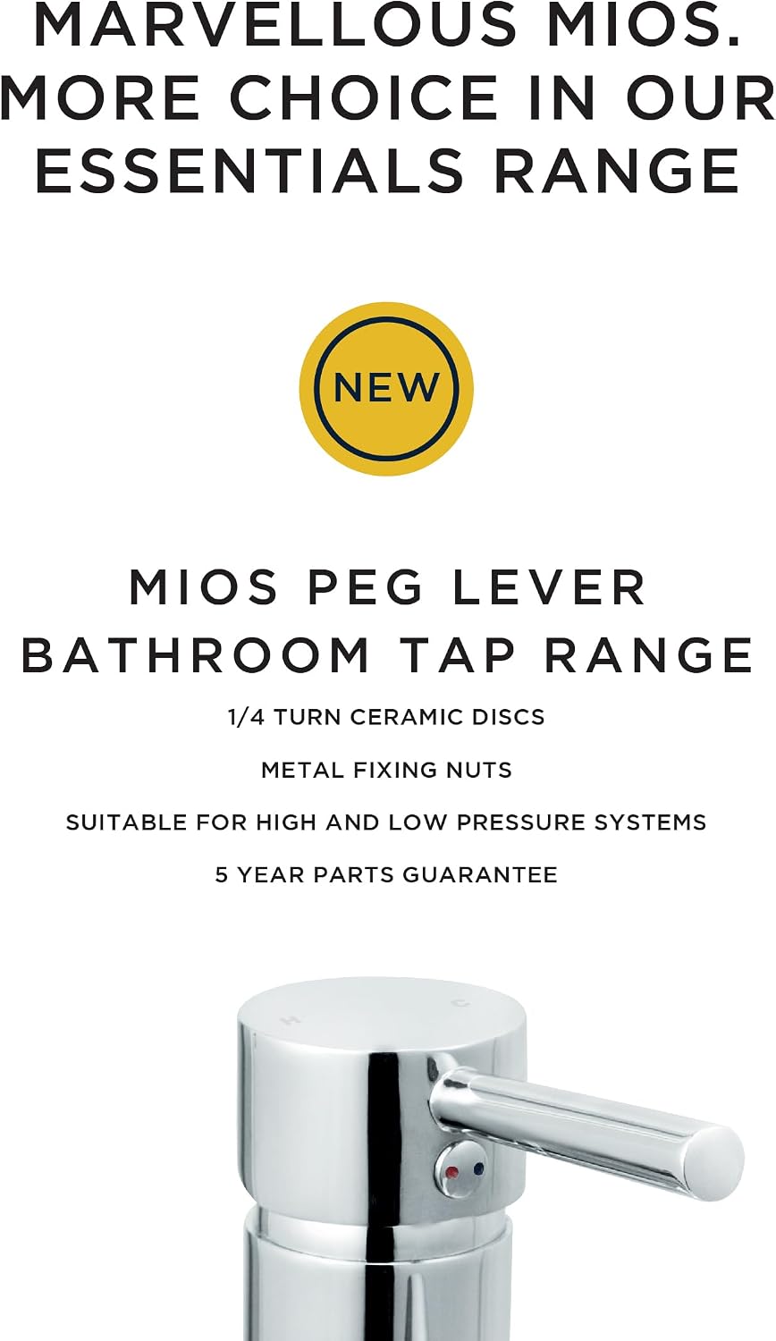 Thumbnail 2 de Bristan Essentials Mios bathroom basin mixer taps (chrome plated)