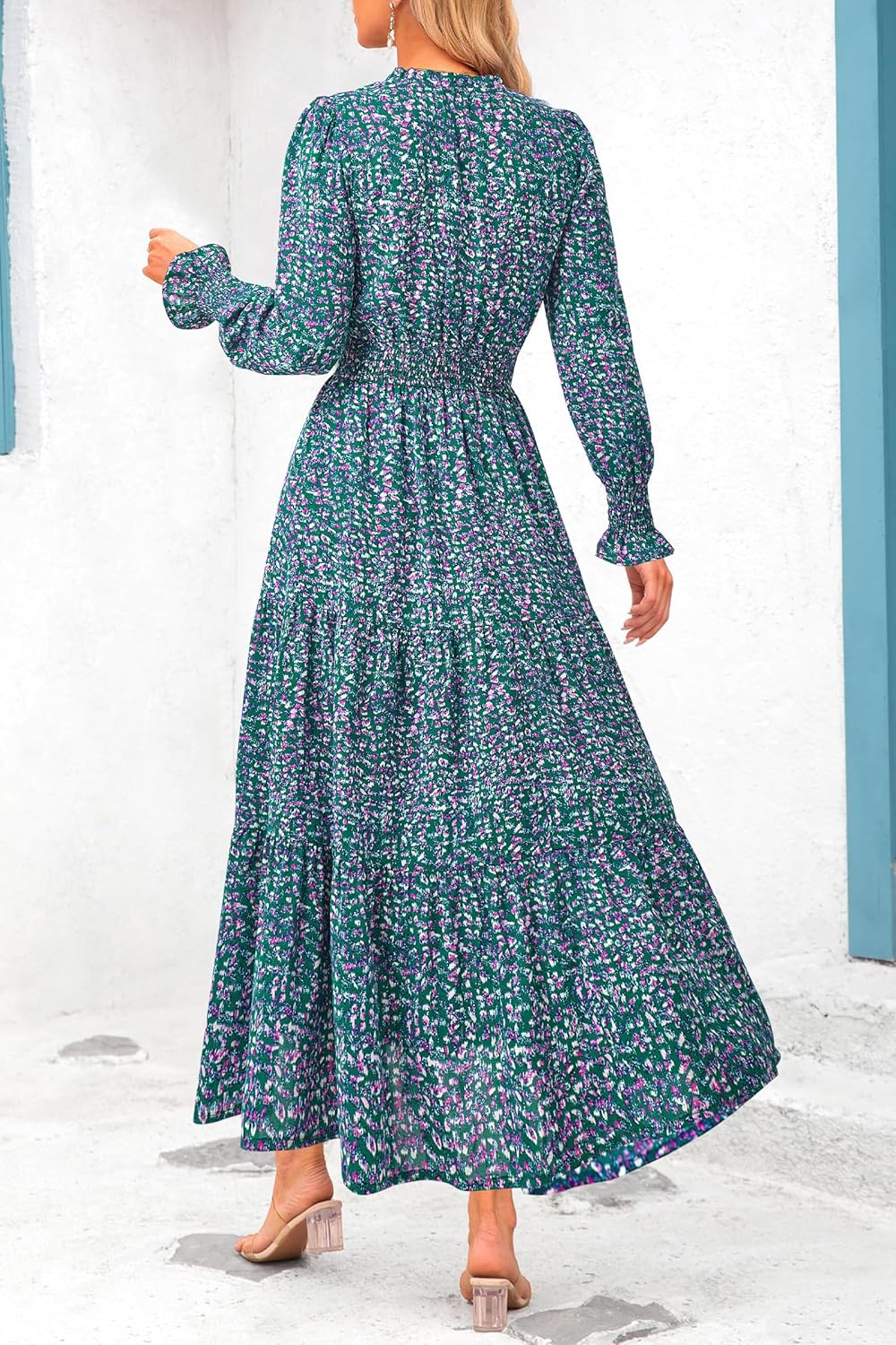 Detalle 2 de PRETTYGARDEN Women's Floral Maxi Dress
