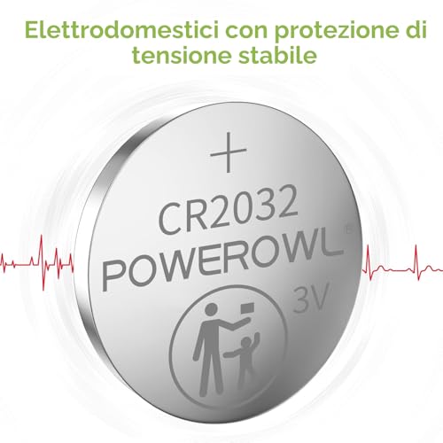 Thumbnail 7 de POWEROWL CR2032 20 pezzi: batteria al litio 3V per telecomandi e piccoli dispositivi