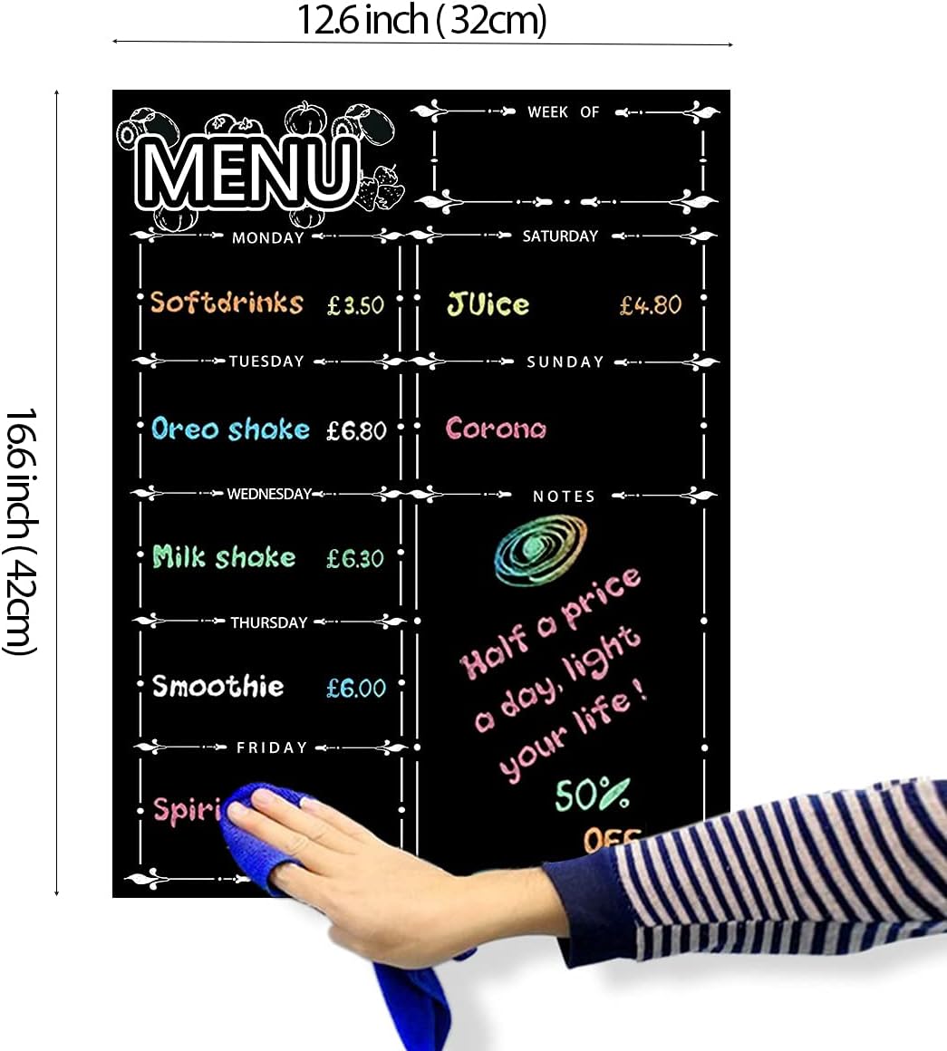 Detalle de DumanAsen Magnetic Fridge Calendar & Meal Planner (16 x 12 in) with 8 colour pens