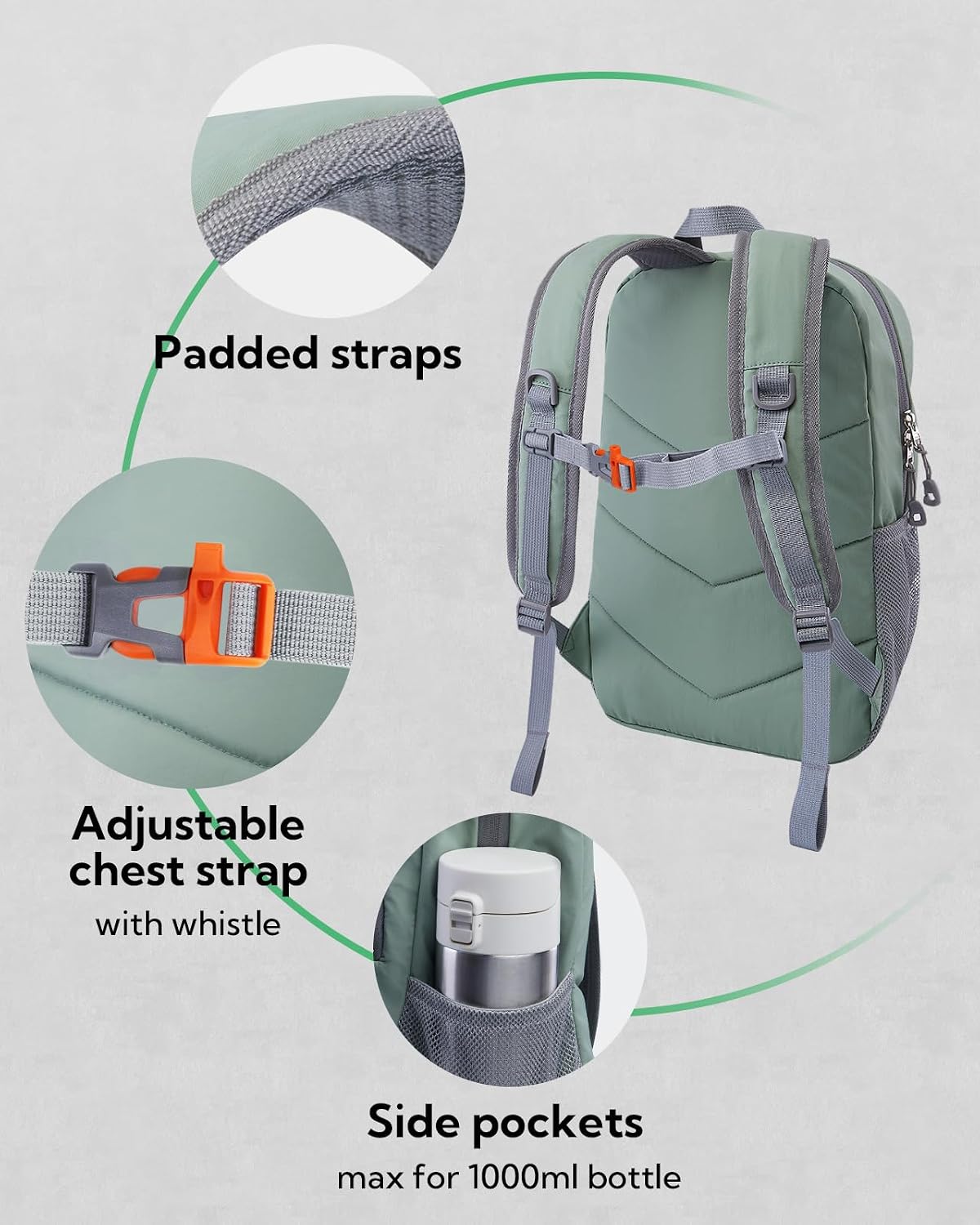 Detalle de Waterfly 12L hiking backpack with chest strap