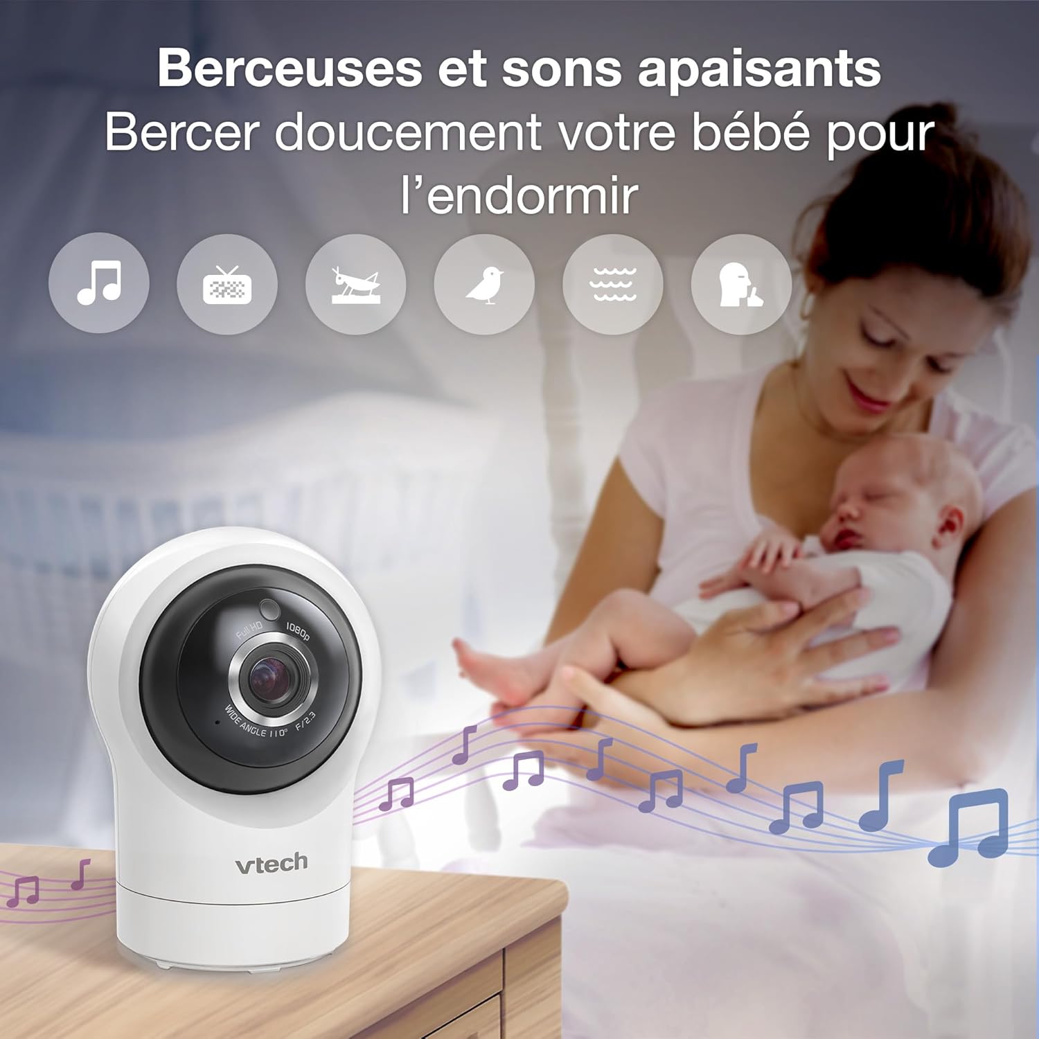 Thumbnail 6 de VTech RM7764-2HD : moniteur bébé intelligent Wi‑Fi avec 2 caméras et écran HD 7 pouces
