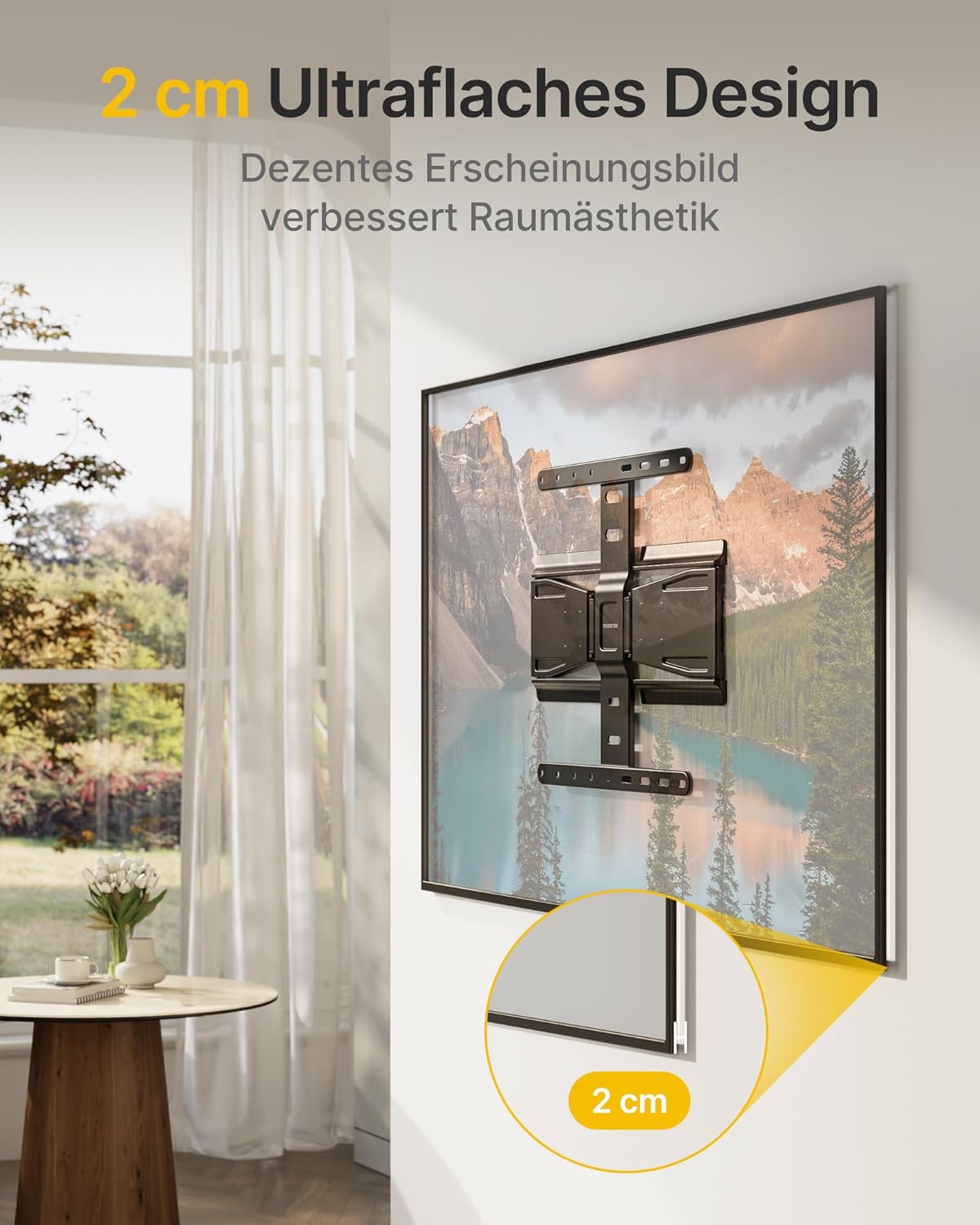 Detalle de monTEK Ultra Slim TV-Wandhalterung 65 kg