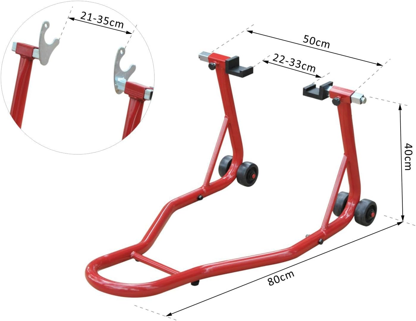 Thumbnail 6 de HOMCOM Caballete de Moto Soporte Posterior Universal 80x50x40 cm