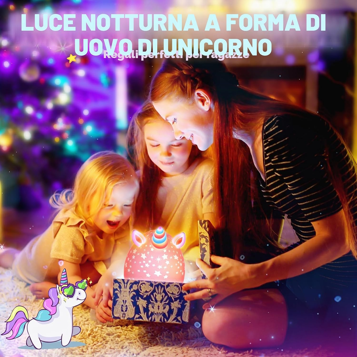 Thumbnail 6 de iKidiki Lampada Proiettore Unicorno con Stelle da Soffitto per Bambine 2-9 anni