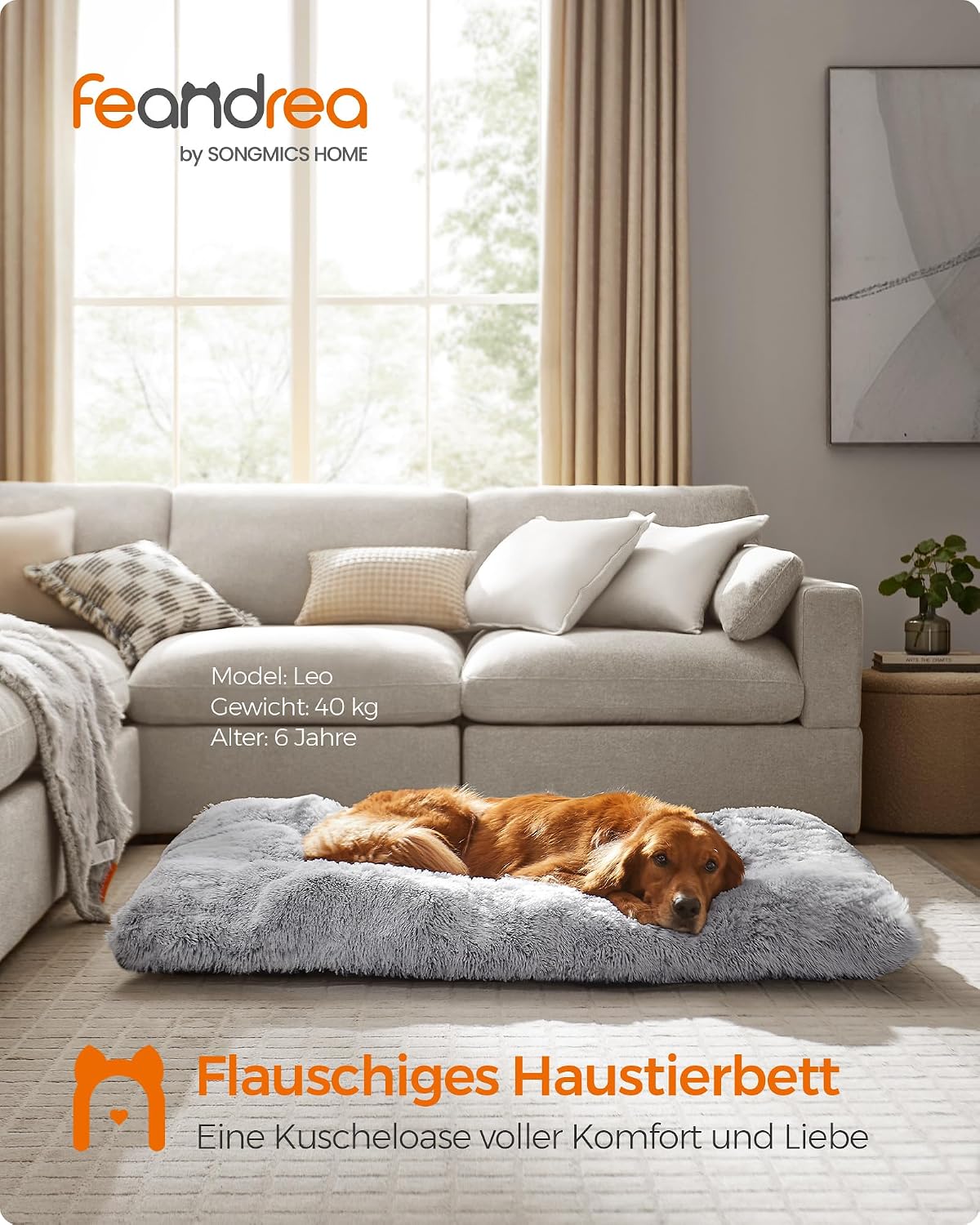 Thumbnail 1 de Feandrea Hundebett/ Hundekissen – Flauschige Matte 140 x 100 cm, Ombré-Grau PGW205G01