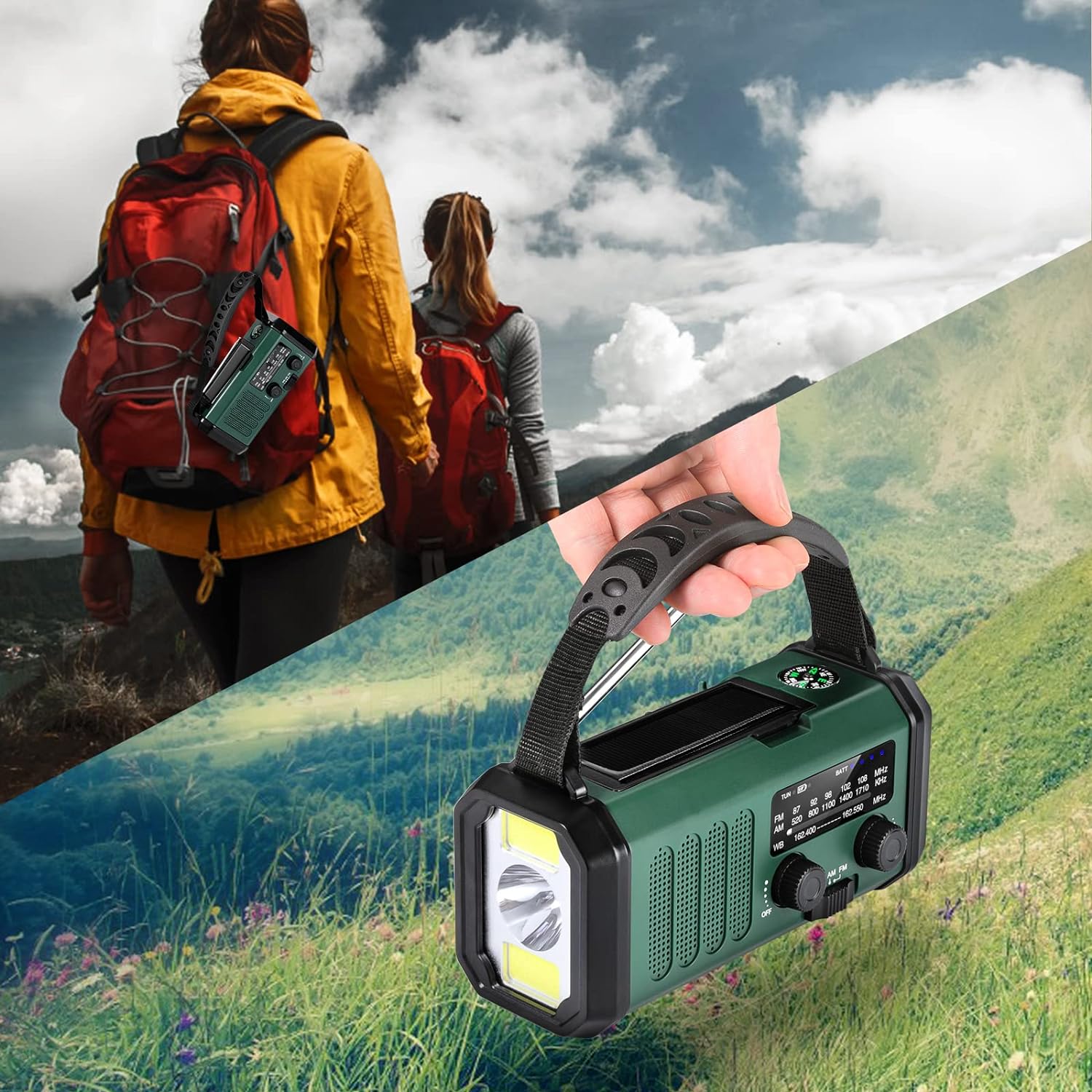 Thumbnail 6 de Hand Crank Emergency Radio with NOAA Weather & AM/FM, Solar + 10,000mAh Battery