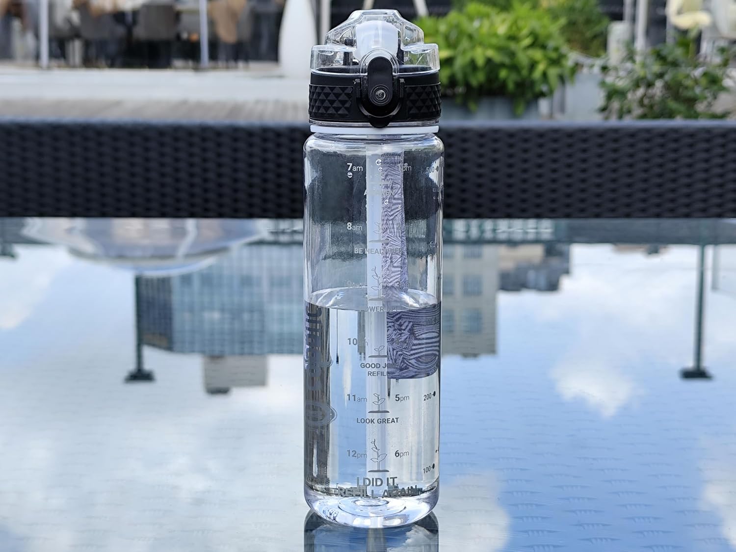 Thumbnail 6 de GOPPUS 500ml Kids Water Bottle with Straw, Flip Top Lid & Time Markings (BPA-free Tritan)