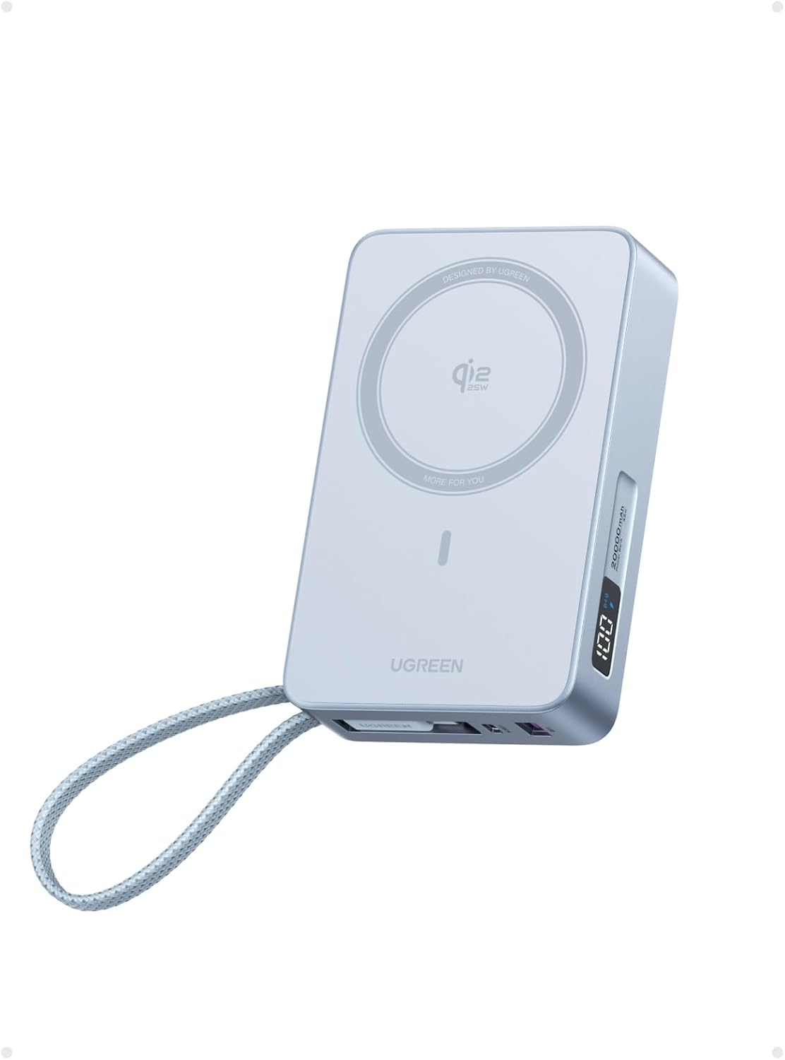 Detalle de UGREEN 65959 MagFlow powerbank 20.000 mAh met Qi2 25W en USB-C 45W