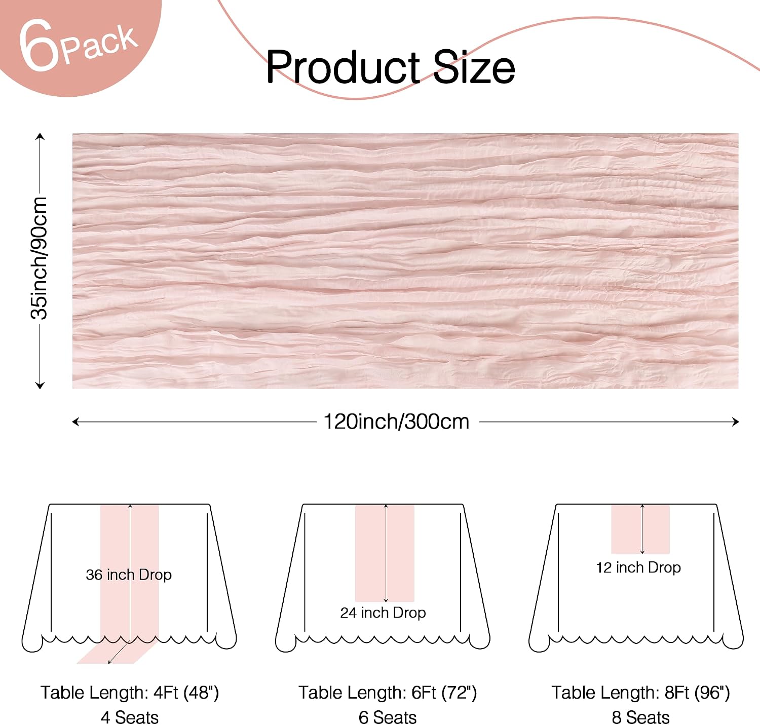 Thumbnail 2 de Cheesecloth Table Runners 35 x 120-Inch