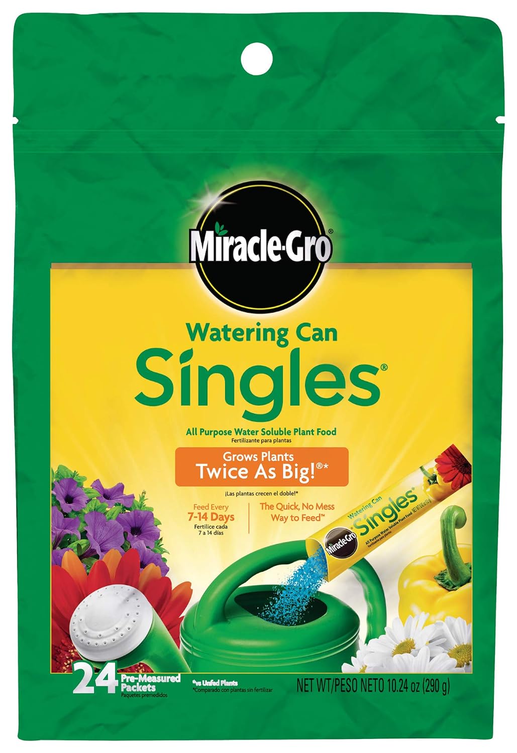 Detalle de Miracle-Gro 101430 Watering Can Singles Plant Food, 24 Water-Soluble Packets