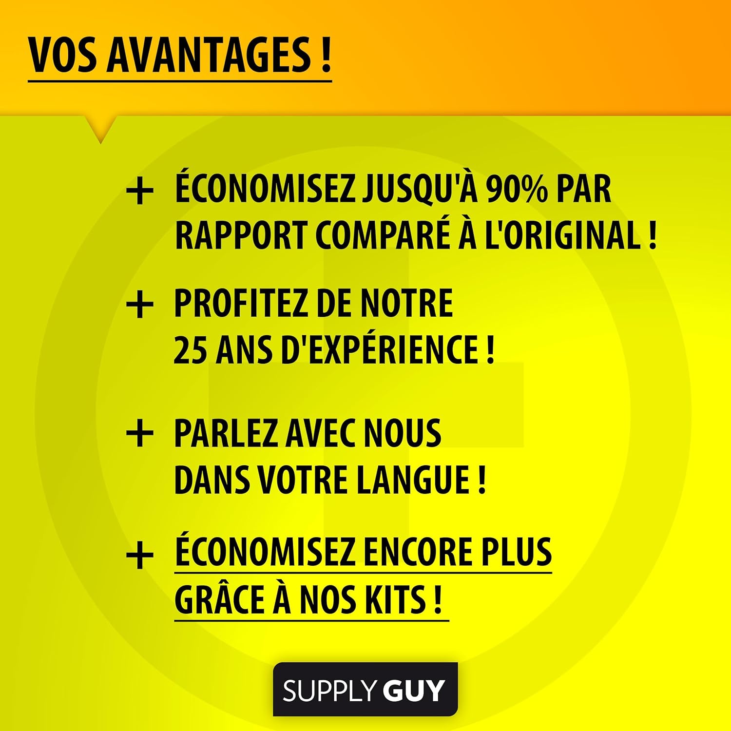 Thumbnail 3 de Supply Guy lot de 5 cartouches d’encre jaune compatibles Canon CLI-521 (avec puce)