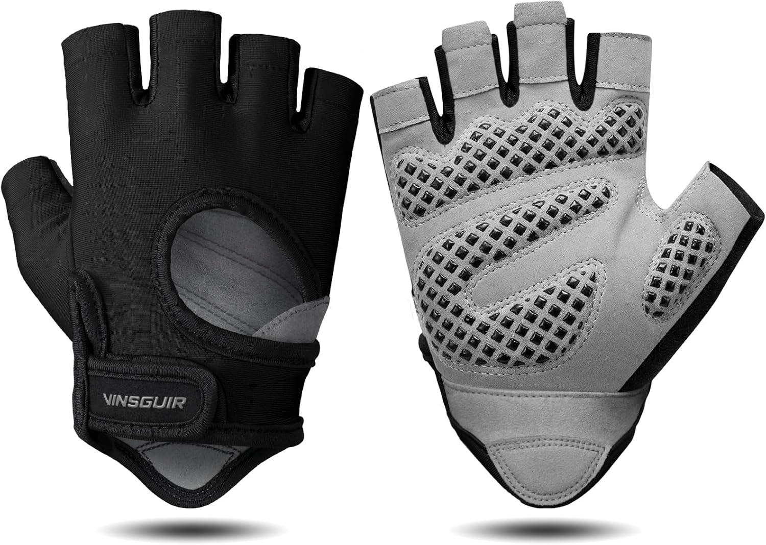 Detalle de VINSGUIR Small Gym Gloves, Half-Finger with Pro-Pad Palm and Enhanced Grip