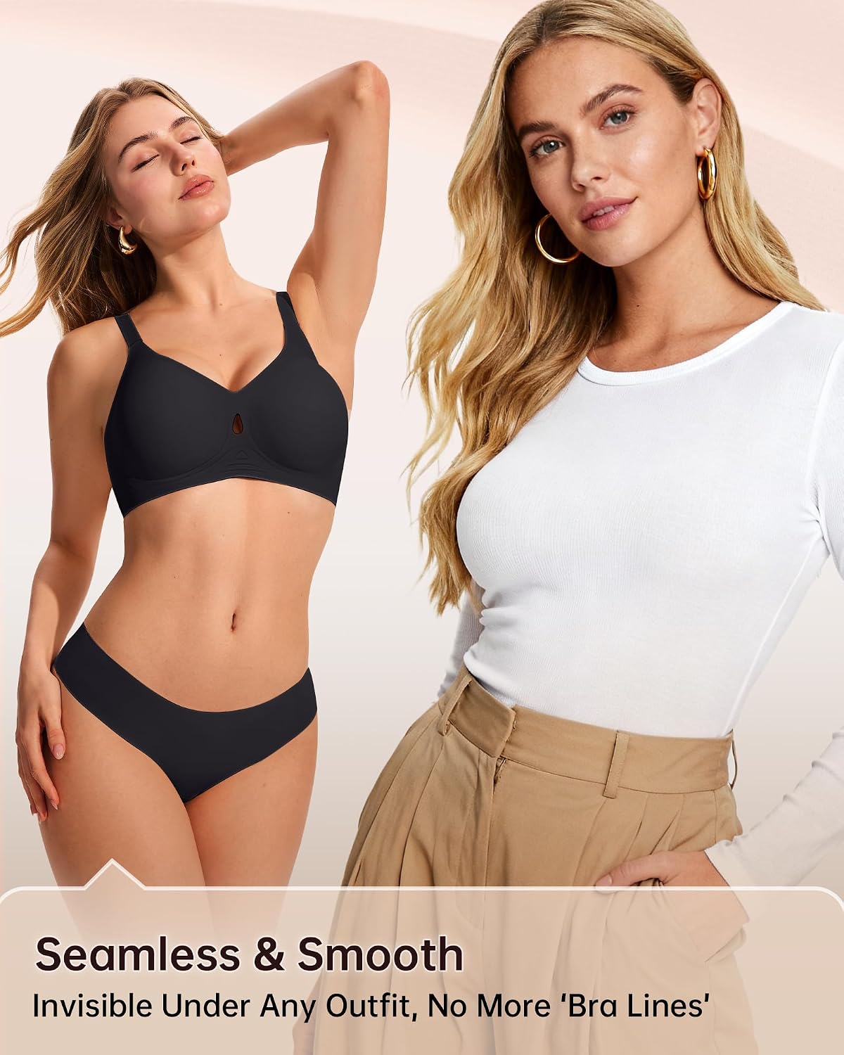 Thumbnail 4 de LetsJoli Wireless Push Up Bra with 4 hooks