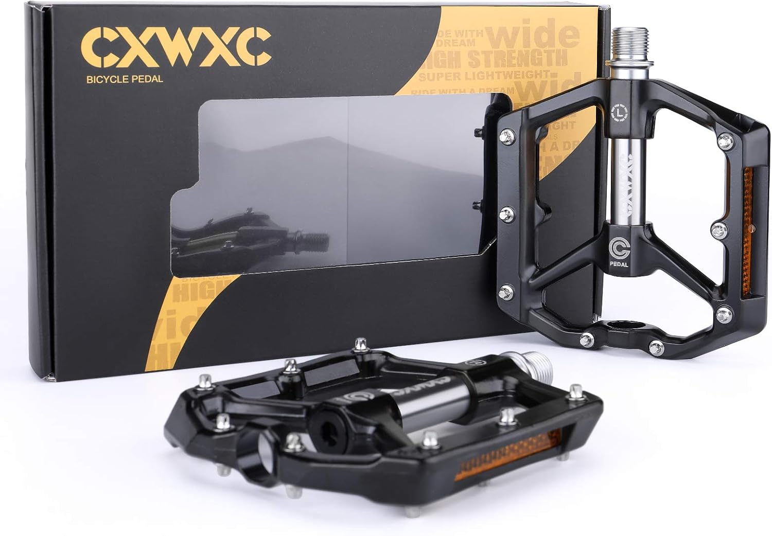 Thumbnail 6 de CXWXC Road/MTB flat bike pedals with Cr-Mo axle and removable anti-skid pins